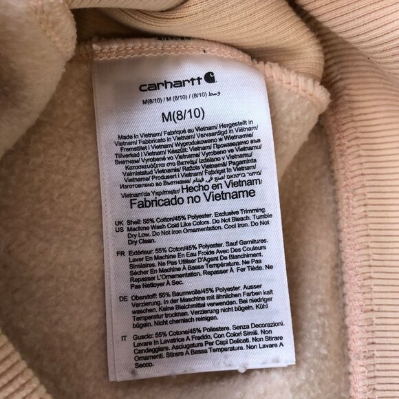 Carhartt Womens Sweatshirt Medium Relaxed Midweight Crewneck Block Logo Sleeve - Picture 8 of 16